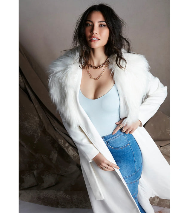 Formal faux fur jacket best sale