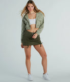 Relaxed Vibe Cargo Pocket Crop Fleece Hoodie