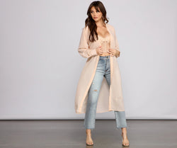 Sheer Appeal Chiffon Belted Trench