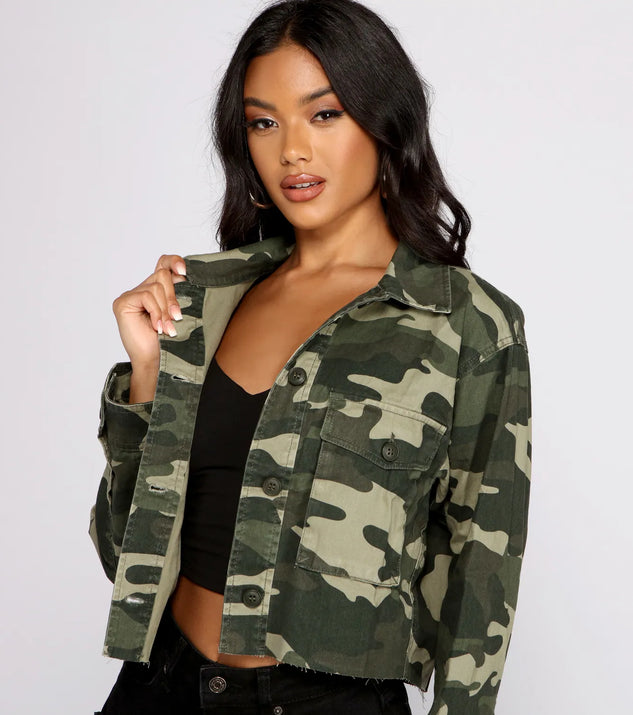 Confident In Camo Cropped Jacket Windsor