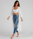 Palm Beach Linen Crochet Kimono