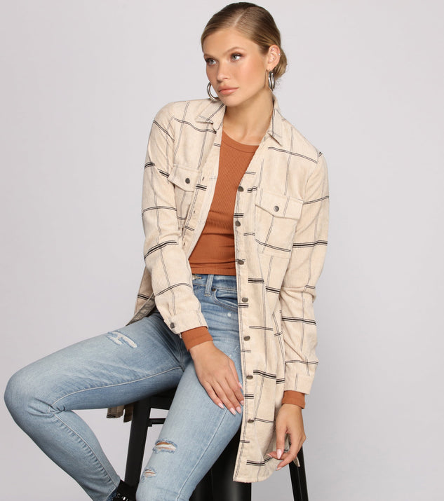 Poised in Plaid Belted Shacket