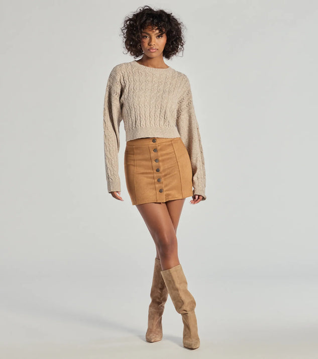 Faux suede mini skirt best sale