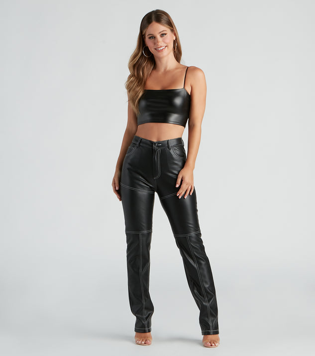 Rock Of Ages Faux Leather Straight-Leg Pants