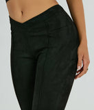 Refresh your fall closet with stylish women's pants like the Season Of Compliments Faux Suede Flare Pants in a sleek fabric and a pant leg style that makes your look unique.