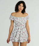The Cutest Vibe Puff Sleeve Floral Chiffon Romper is an elevated one-piece that blends sleek sophistication with playful charm, perfect for nailing casual or formal outfits.