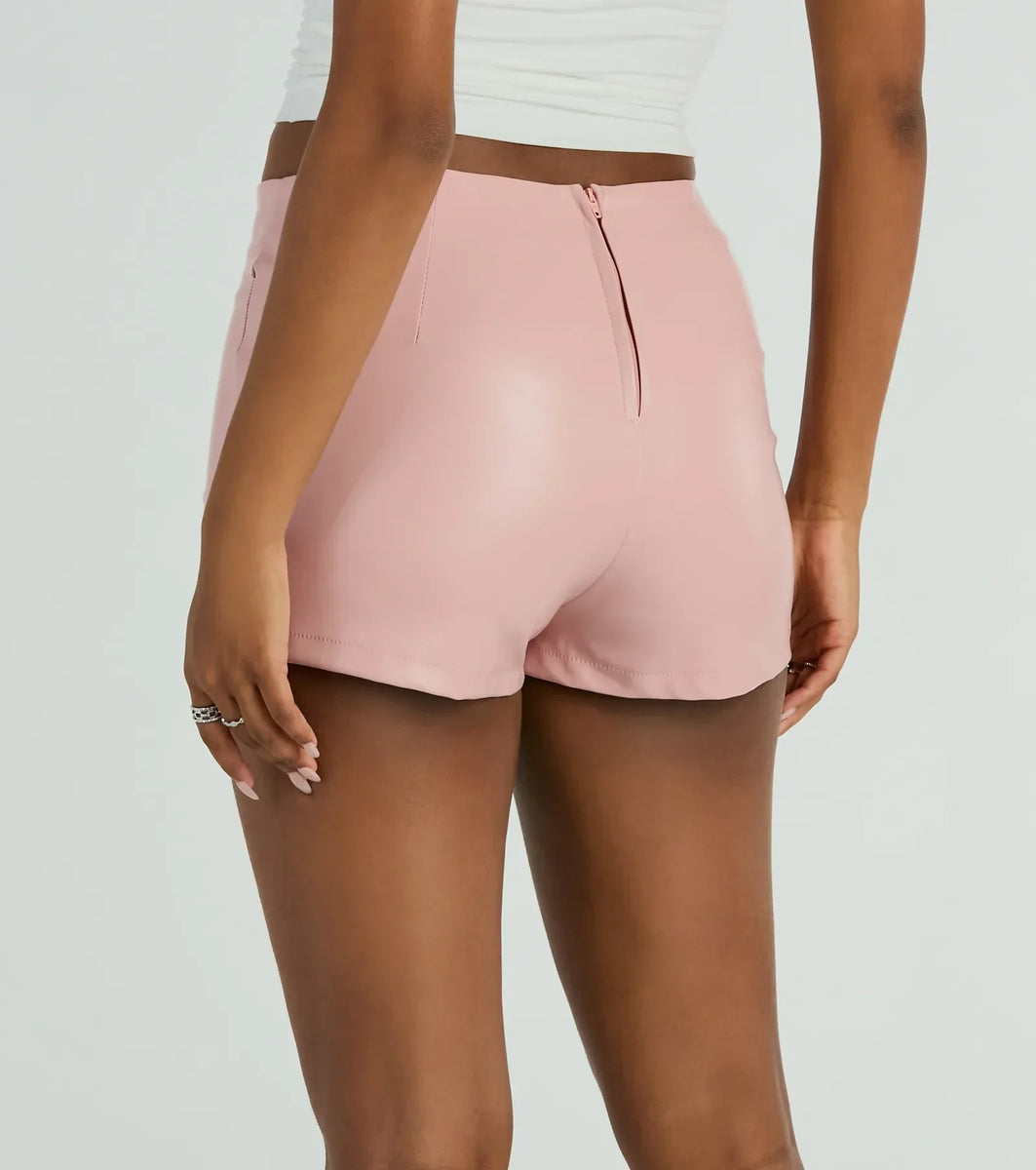 Worth It Faux Leather Mini Skort