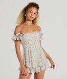 The Fun And Flirty Off-The-Shoulder Ruffled Floral Romper is an elevated one-piece that blends sleek sophistication with playful charm, perfect for nailing casual or formal outfits.