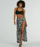 Tropical Vibes High Slit Wrap Maxi Skirt