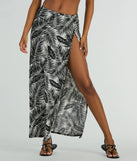 Tropical Vibes High Slit Wrap Maxi Skirt