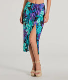 Tropical Vacay High-Rise Slit Midi Skirt