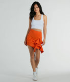 Iconic Moves Ruffled Ponte Knit Mini Skirt