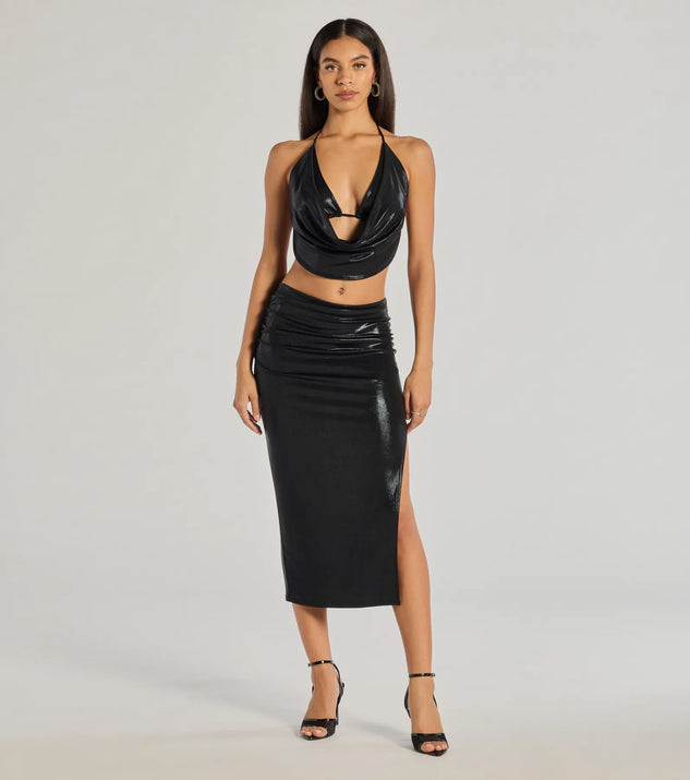 Sultry Does It High Rise Midi Skirt Windsor