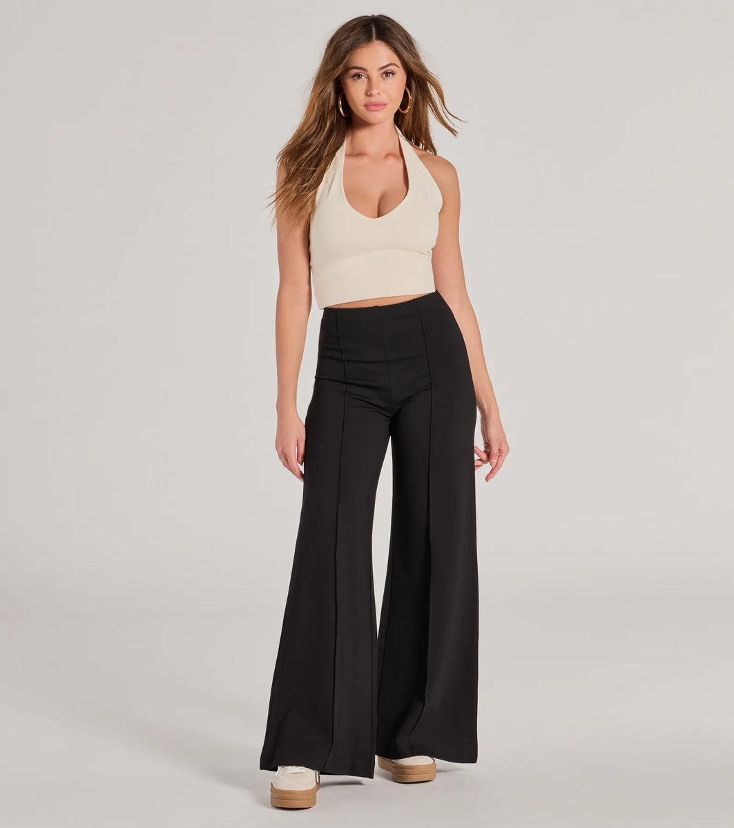 Classic And Chic Wide-Leg Trouser Pants