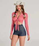 Rodeo Cowgirl Gingham Tie-Front Romper