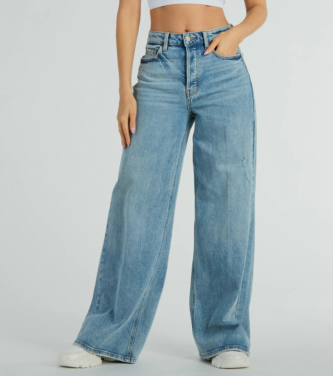 Iconic Staple High-Rise Wide-Leg Jeans