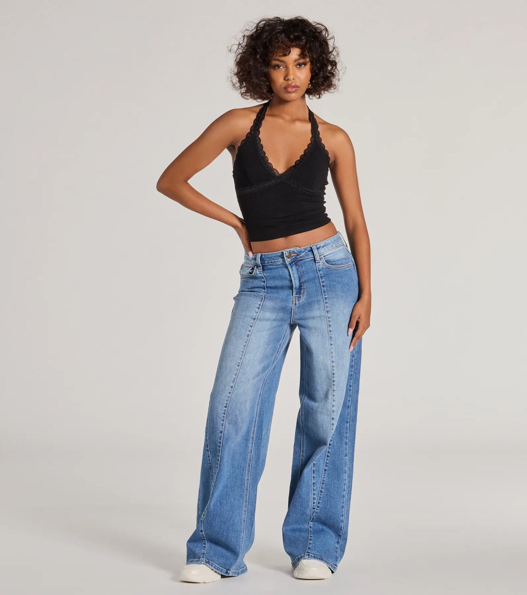 Hot Shot High-Rise Wide-Leg Denim Jeans