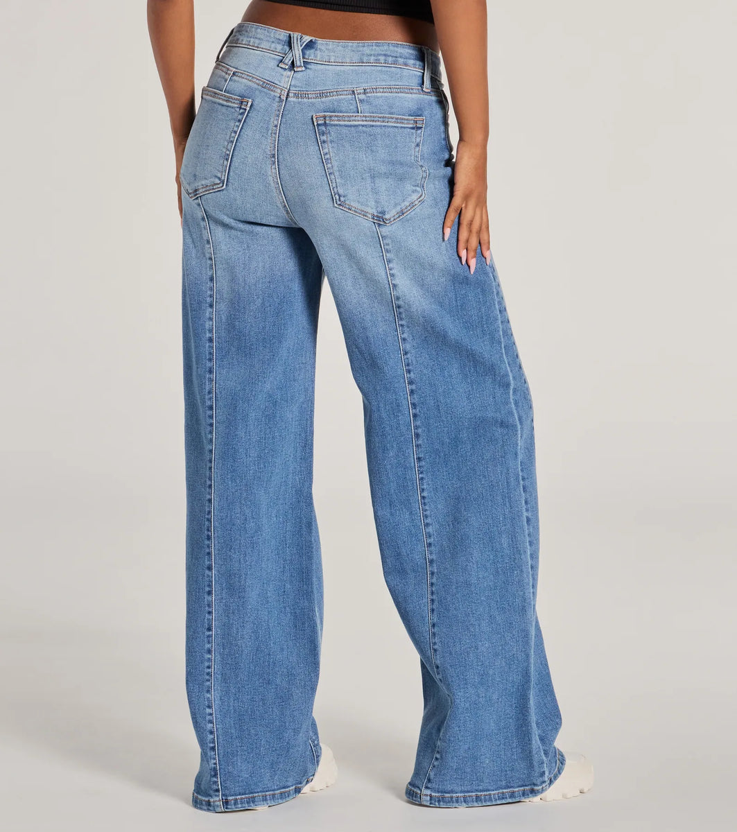 Hot Shot High-Rise Wide-Leg Denim Jeans