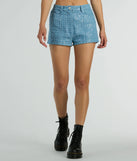 Feeling Flirty Sequin Glitter Denim Shorts