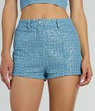 Feeling Flirty Sequin Glitter Denim Shorts