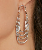 Glitzy Affair Rhinestone-Tiered Fringe Earrings