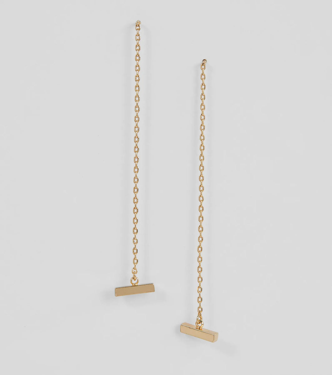 Chic Minimalist 14K Gold Plated Threader Earrings