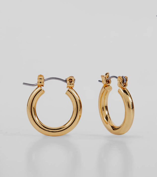 Notable Shine 14K Gold Plated Mini Hoop Earrings