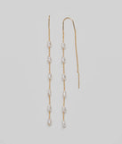 Dainty Chic Pearl Chain Threader Earrings