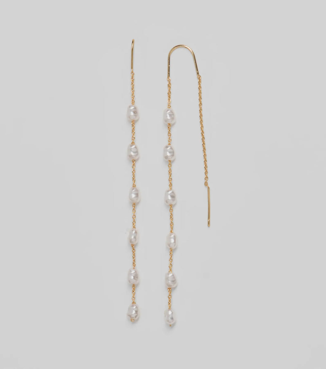 Dainty Chic Pearl Chain Threader Earrings