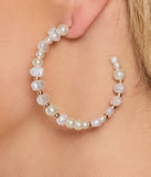 Darling Effect Faux Pearl Hoop Earrings