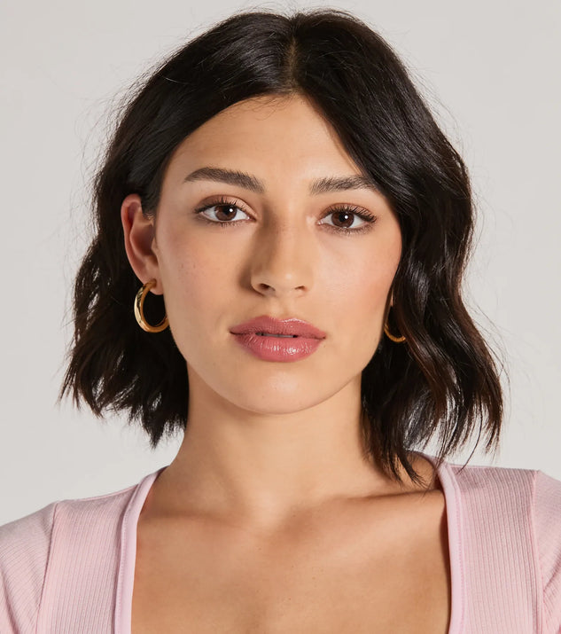 Trendy Chic Tube Hoop Earrings