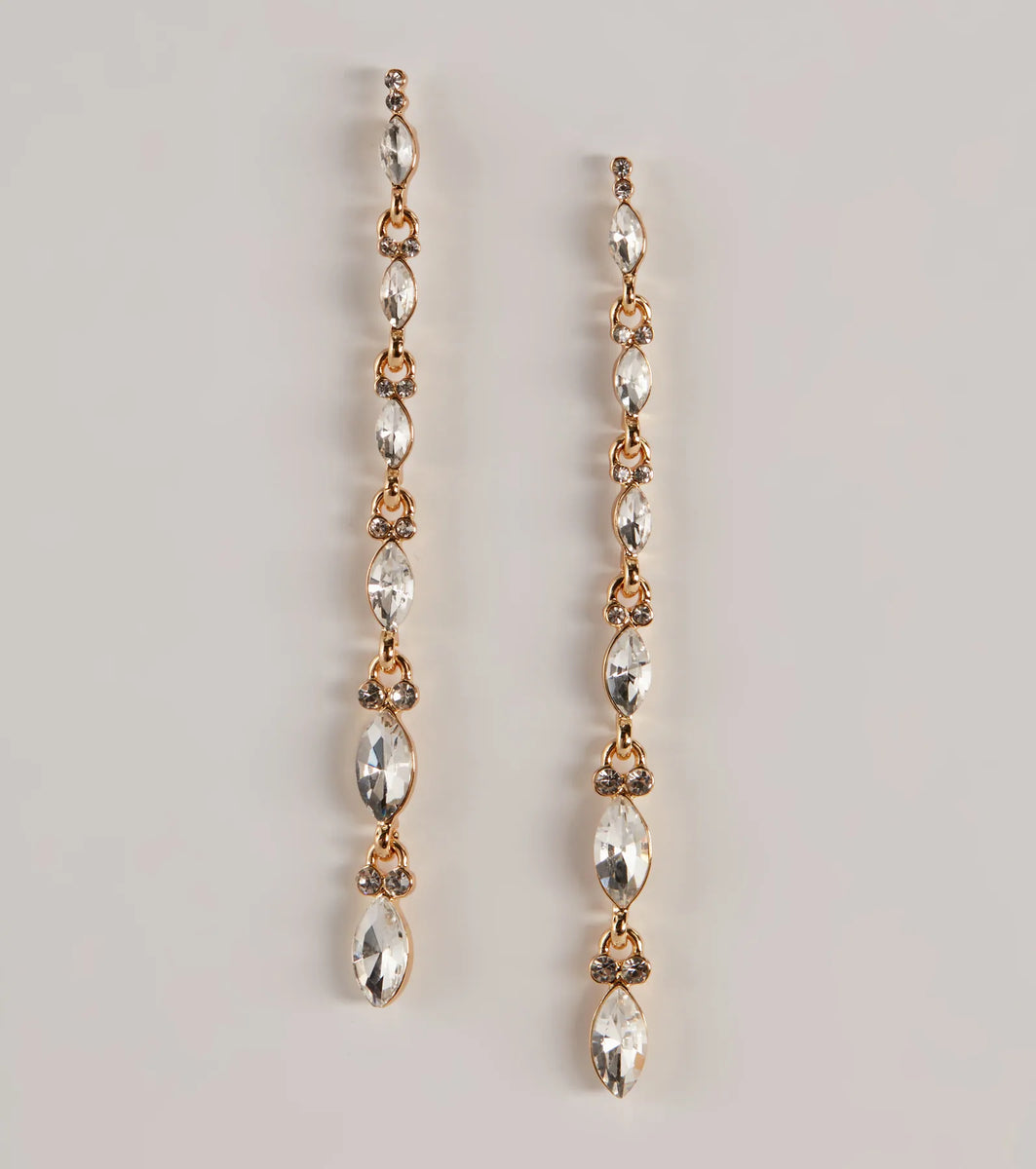 Sophisticated Shine Clear Rhinestone Earrings