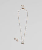 Simple Luxe Vibes Cubic Zirconia Necklace And Earrings Set