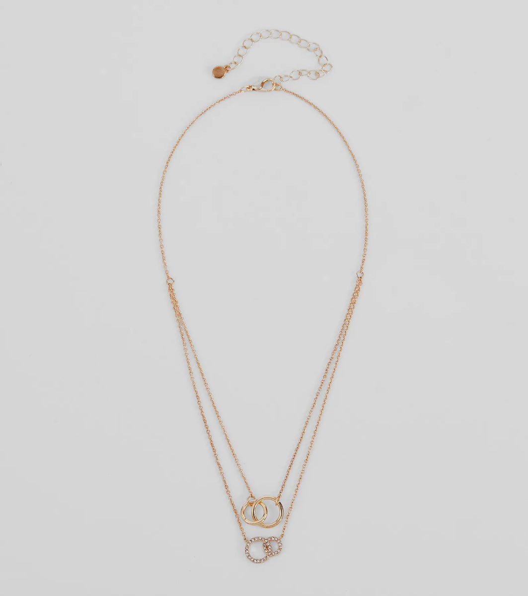 Perfect Dainty Layered Circle Charm Necklace