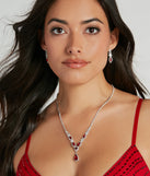 Lights And Glamour Gemstone Necklace And Earrings Set