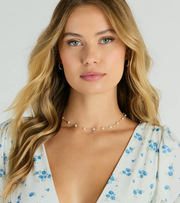 Prettiest Look Dainty Pearl Chain Necklace