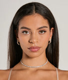 Luxurious Rhinestone Choker Necklace And Earrings Set