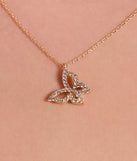 Dainty Cubic Zirconia Butterfly Charm Necklace