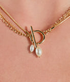 Something Chic Faux Pearl Toggle Layered Necklace