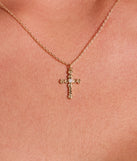 Sleek Peek Cross Charm Dainty Necklace