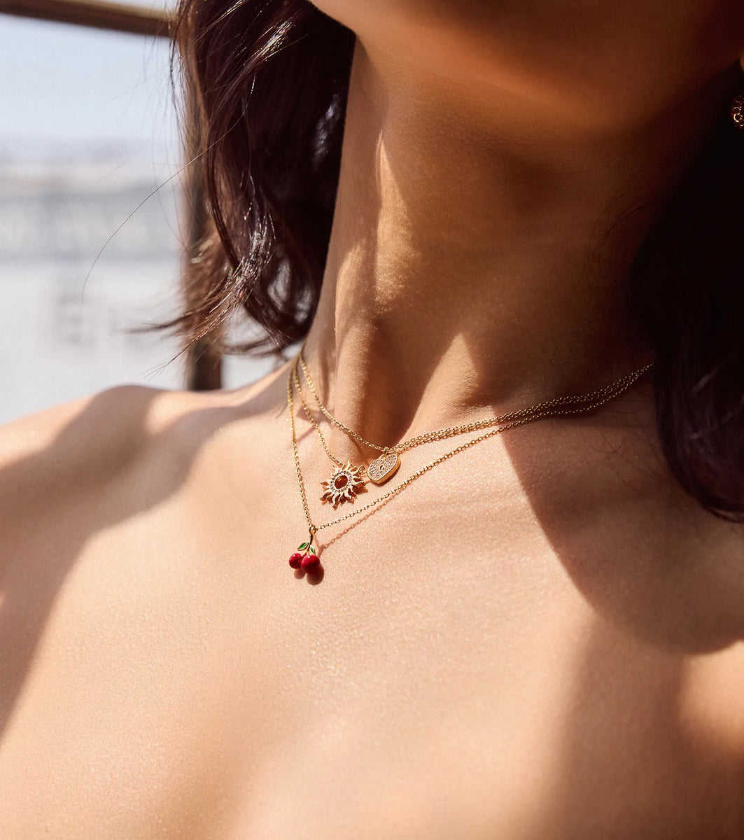 Sweet Cherry Charm Necklace