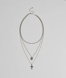 Cross My Heart Layered Necklace