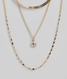 Covetable Layered Rhinestone Charm Necklace Set