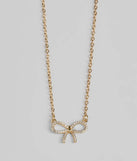 Darling Rhinestone Bow Necklace