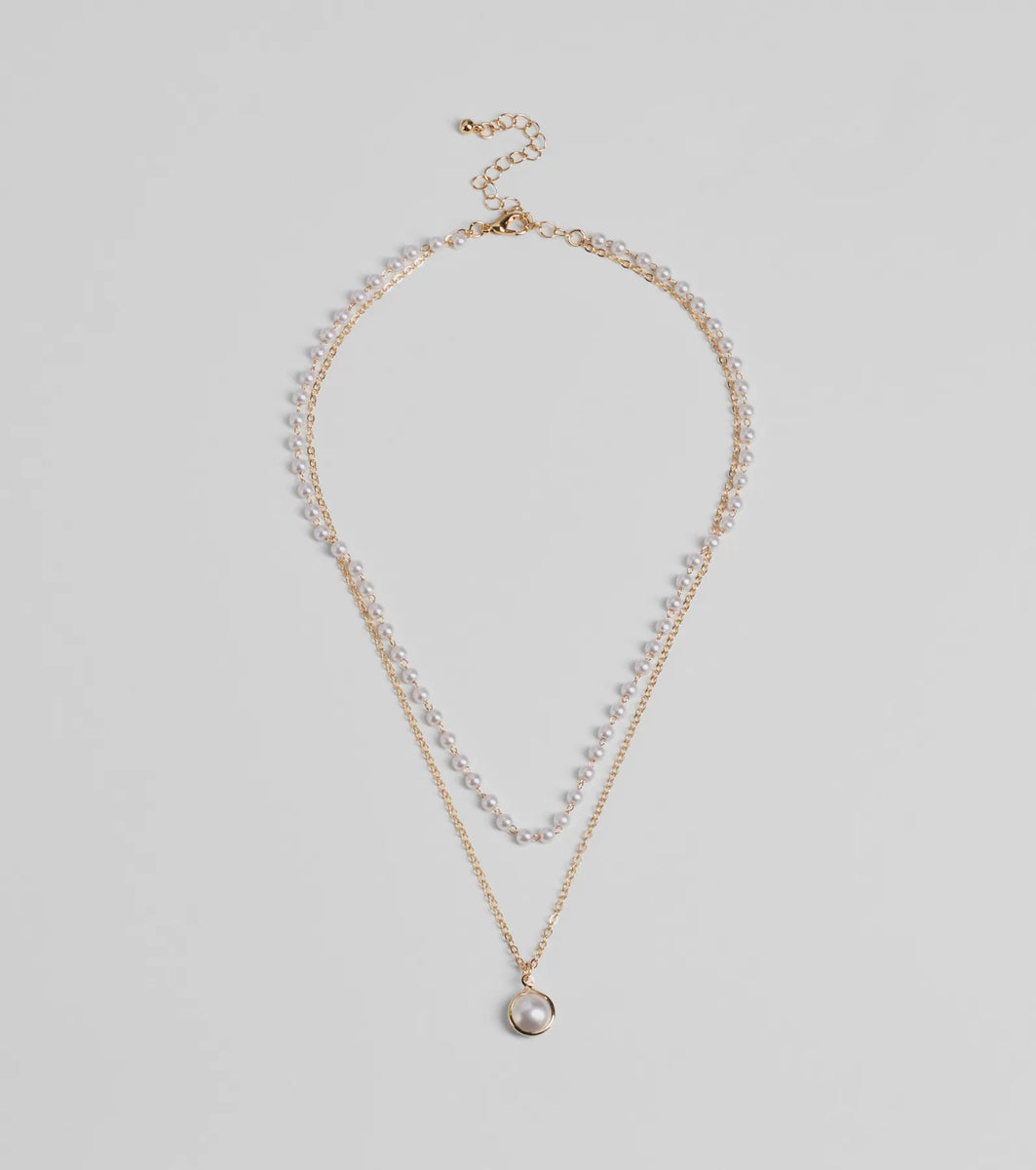 Luxe Moment Faux Pearl Layered Necklace