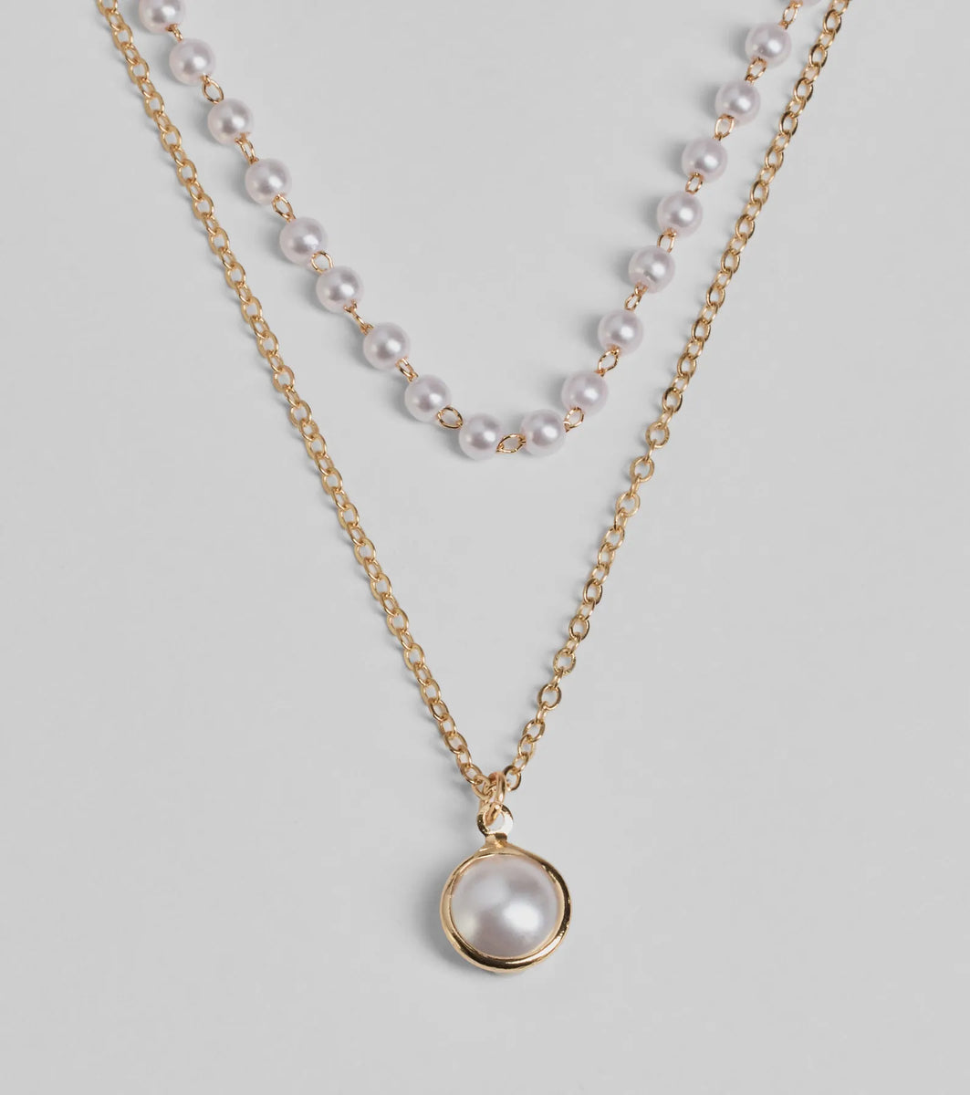 Luxe Moment Faux Pearl Layered Necklace