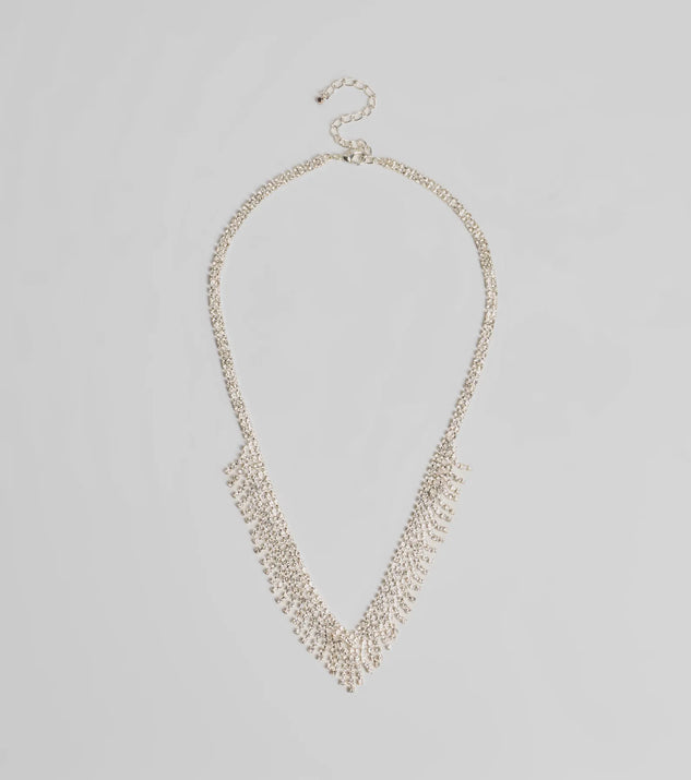 Homecoming jewelry and accessories like the Glam Edge Rhinestone Fringe Necklace provide the finishing touch to help you dazzle at HOCO 2024!