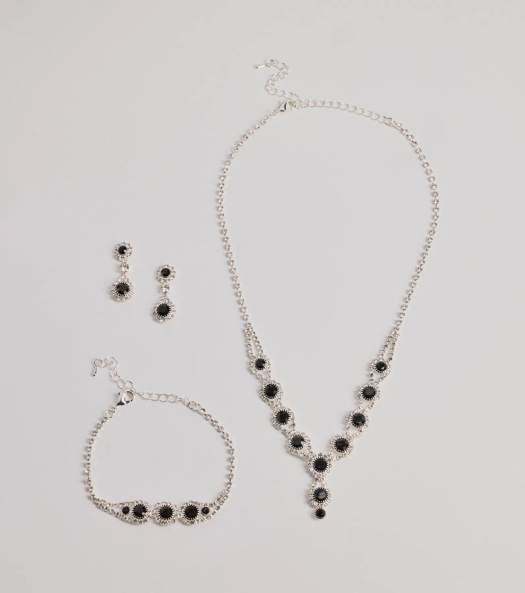 Iconic Infatuation Lariat Rhinestone Jewelry Set