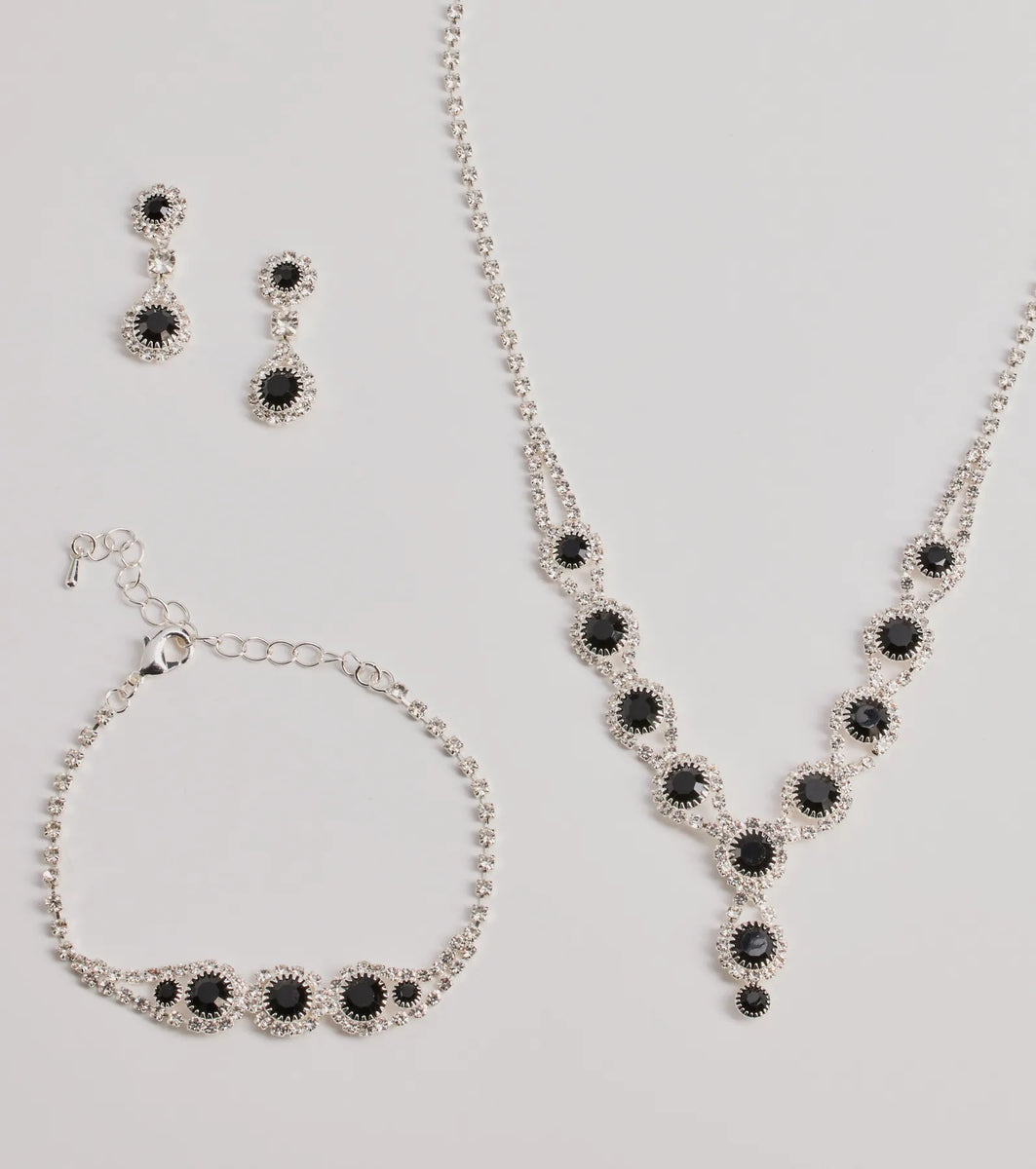 Iconic Infatuation Lariat Rhinestone Jewelry Set