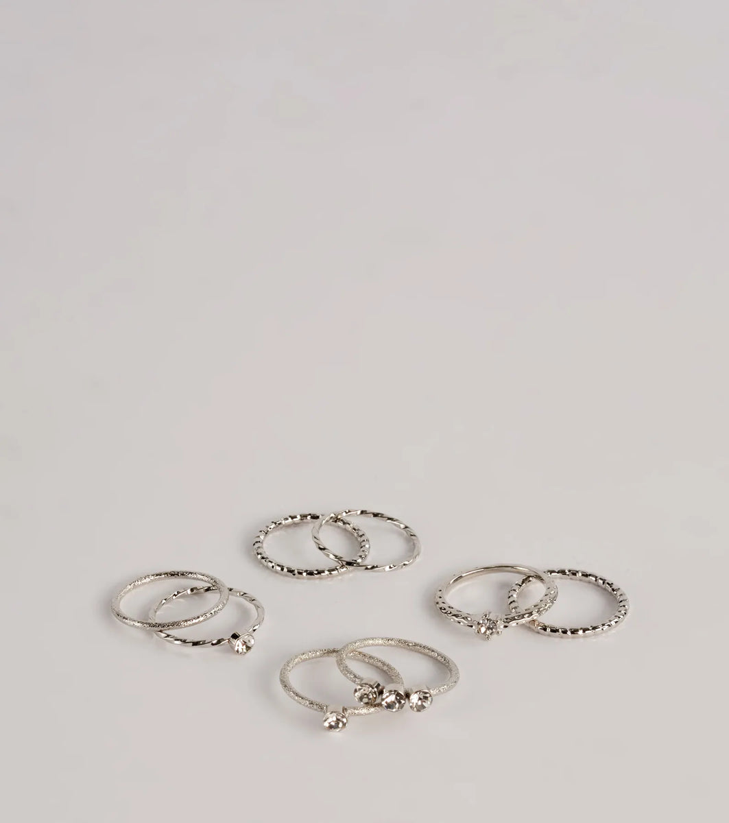 Made To Sparkle Eight Pack Ring Set